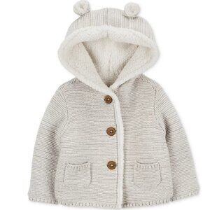NWT Carter's Baby Faux-Sherpa-Lined Hooded Cardigan